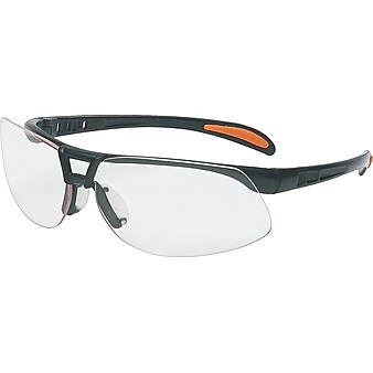 Sperian Protege™ Safety Glasses, Polycarbonate, Hard Coat, Clear, Metallic Black