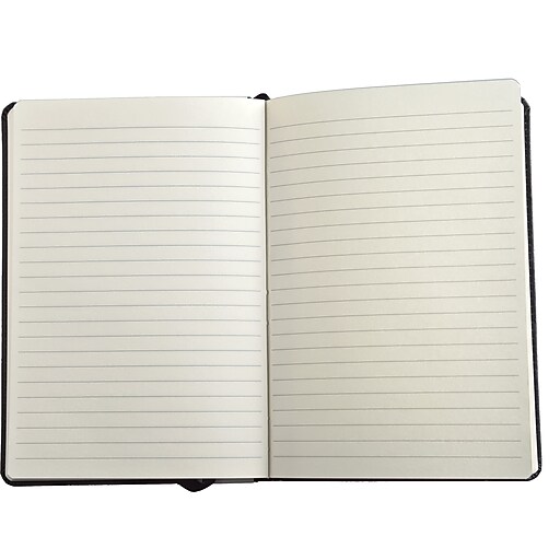 Eccolo Simply Back Pocket Size Flexible Journal Black Faux Leather Journal Ruled 5 12 X 8 128 Sheets - 