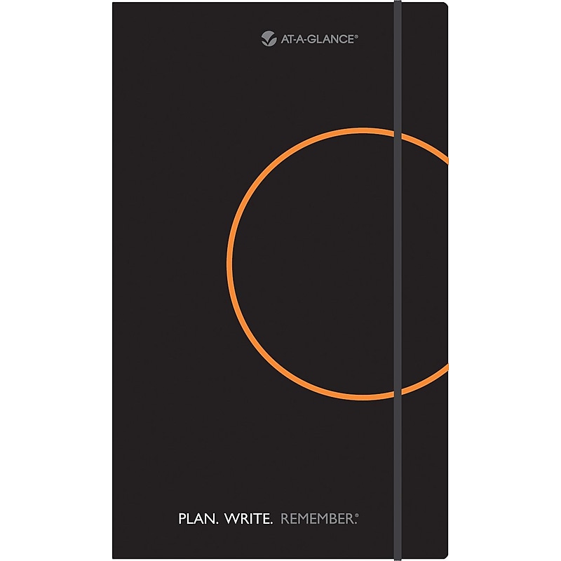 AT-A-GLANCE 8.25" x 5.12" Daily Planner, Paperboard Cover, Black (80-6121-05) image 1
