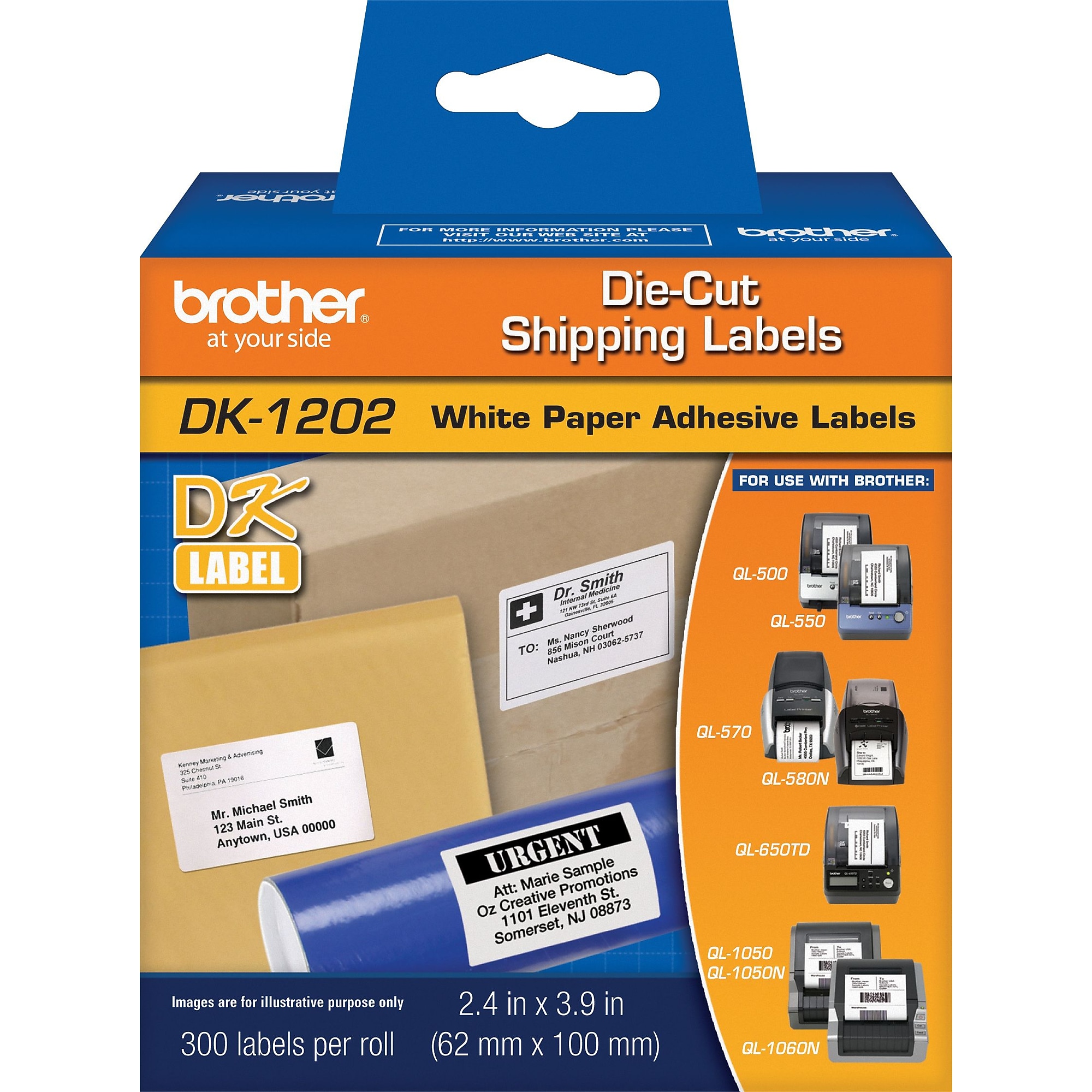 Brother DK-1202 Label Printer Labels, 2.4″ x 3.9″, White, Labels/Roll, 3 Rolls/Box (DK-12023PK) Sansujyuku sansujyuku.com
