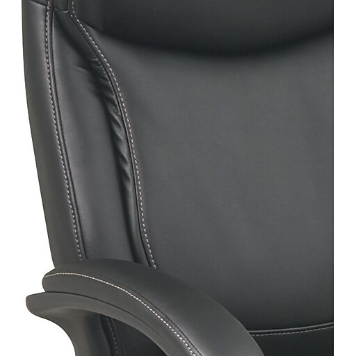 Office Star Leather Executive Office Chair, Black, Fixed Arm (EC6583