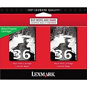 Lexmark 36 Black Standard Yield Ink Cartridge, 2/Pack