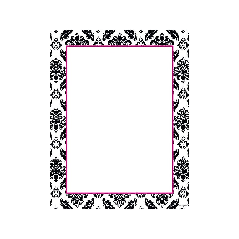 Great Papers® Black & White Damask Stationery, 80/Pack (2012027) image 1