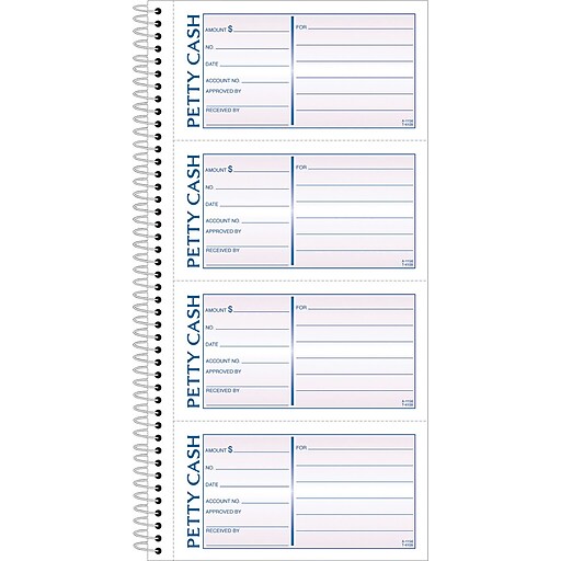Tops® Petty Cash Receipt Book, 51/2 x 11, TwoPart Carbonless Staples