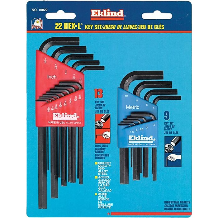 Eklind Ergo-Fold Assorted Metric and SAE Fold-Up Hex Key Sets 24 pc