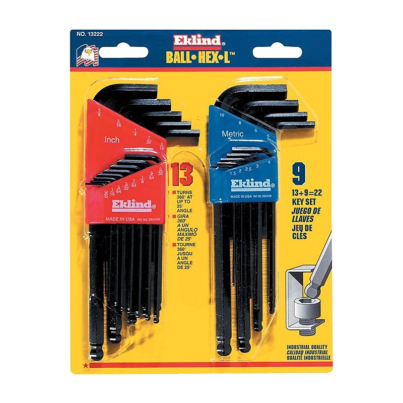 Eklind® Ball-Hex-L™ Key Set, L-Handle, Long, 22 piece image 1