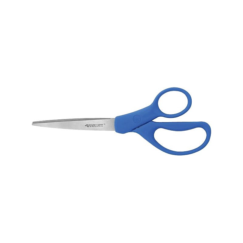 Westcott Preferred Line Stainless Steel Scissors, 8" Length, 3-1/2" Cut, Blue image 1