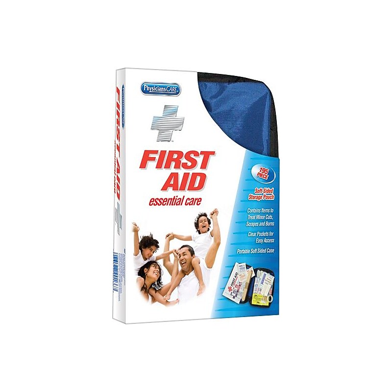 PhysiciansCare Essential Care Soft Sided First Aid Kit, 25 People, 195 Pieces, Blue (90167) image 1