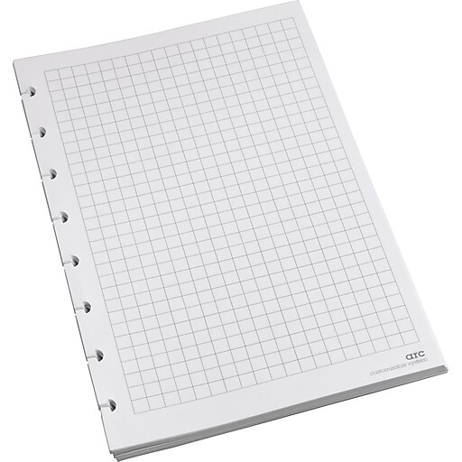 Staples® Arc System GraphRuled Premium Refill Paper, White, 51/2" x 8