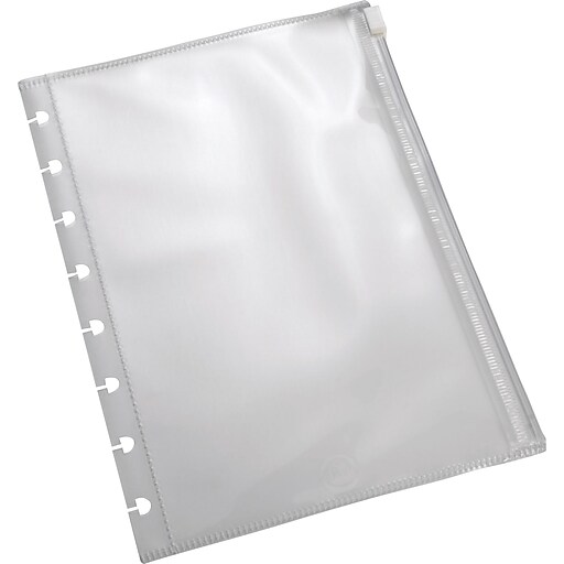 Staples® Arc System Poly Zip Pockets, Clear, 51/2" x 81/2" Staples