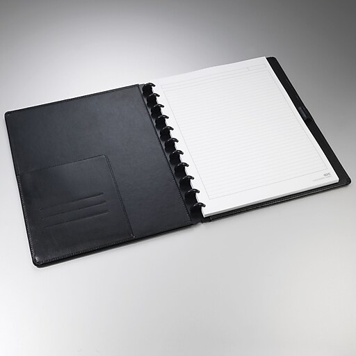 Staples® Arc Customizable Leather Notebook System, Black, 91/2" x 111