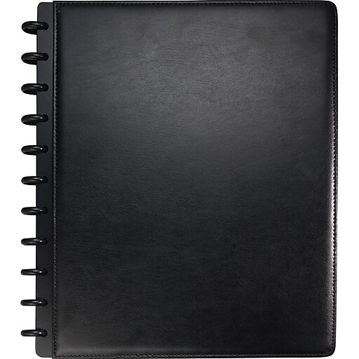 Staples® Arc Customizable Leather Notebook System, Black, 91/2" x 111