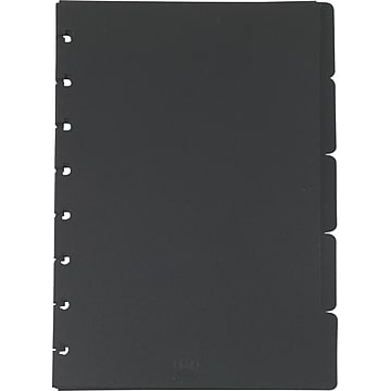 Staples® Arc System Tab Dividers, Black, 5-5/6" x 8-1/2"