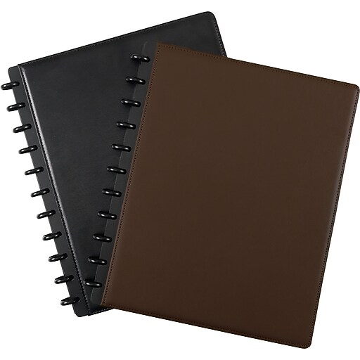 Staples® Arc Customizable Leather Notebook System, Black, 91/2" x 111/2" Staples