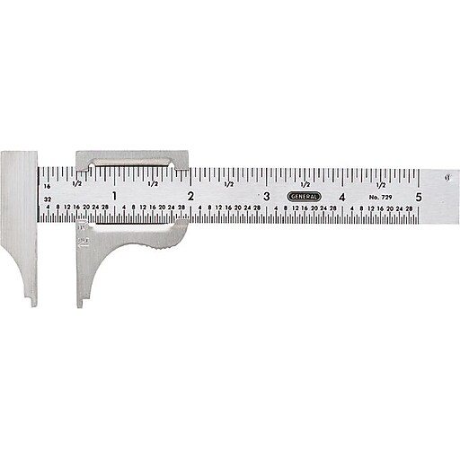 Shop Staples for General® Tools Pocket Slide Caliper, 1/16 ... sketch diagram of vernier caliper 