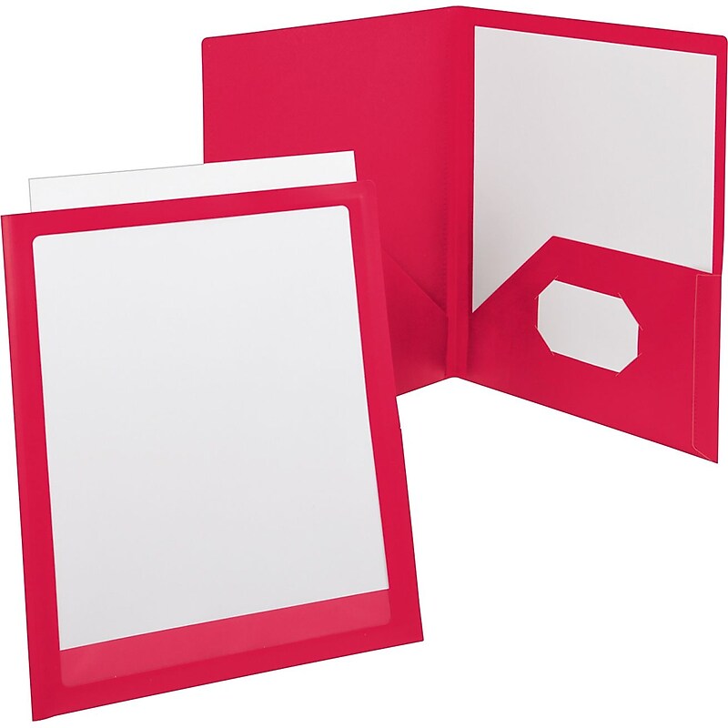 Oxford Oxford Poly Viewfolio Portfolio, Red, 8 1/2" x 11" image 1