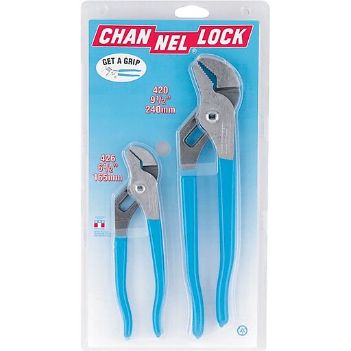 CHANNELLOCK GS-1 STRAIGHT JAW TONGUE & GROOVE PLIERS 2 PIECE SET 