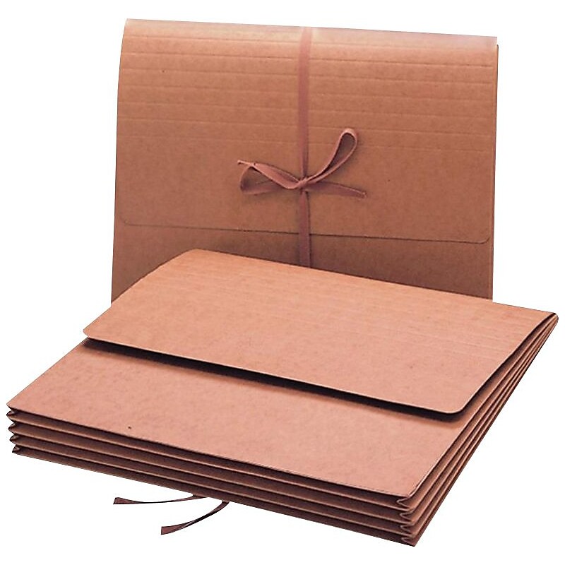 Smead Expanding Wallet, 3.5" Expansion, Flap w/ Cloth Tie Closure, Letter Size, Redrope, 10/Box (71053) image 1