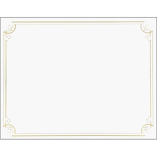 Great Papers­­® Golden Scroll Frame Foil Certificate Staples