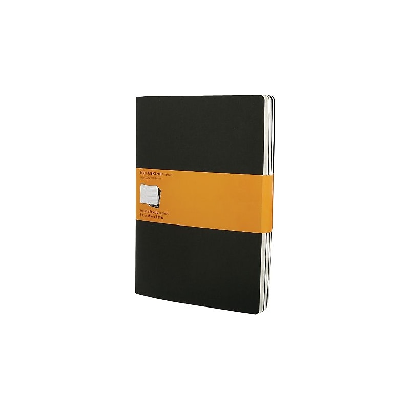 Moleskine Cahier Journal, 7.5" x 10", Unruled, Black, 3/Pack (705038) image 1