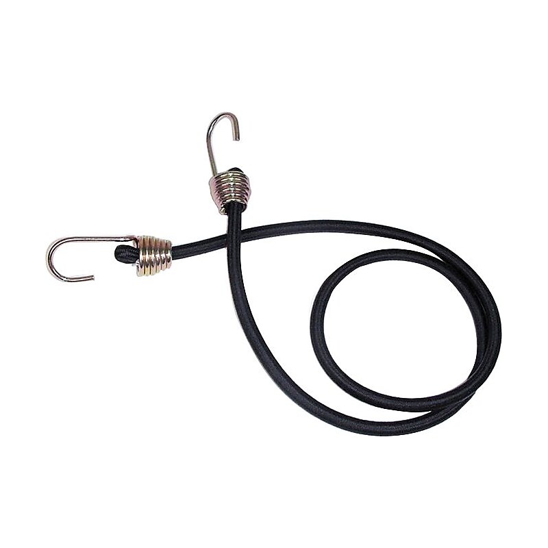 Keeper Heavy-Duty Bungee Cords, Dichromate Hooks, 24", Black, 10/Pack (130-06180) image 1