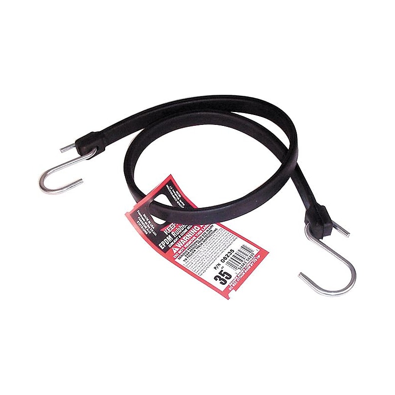 Keeper Rubber Strap, Steel Hooks, 35", Black, 10/Pack (130-06235) image 1