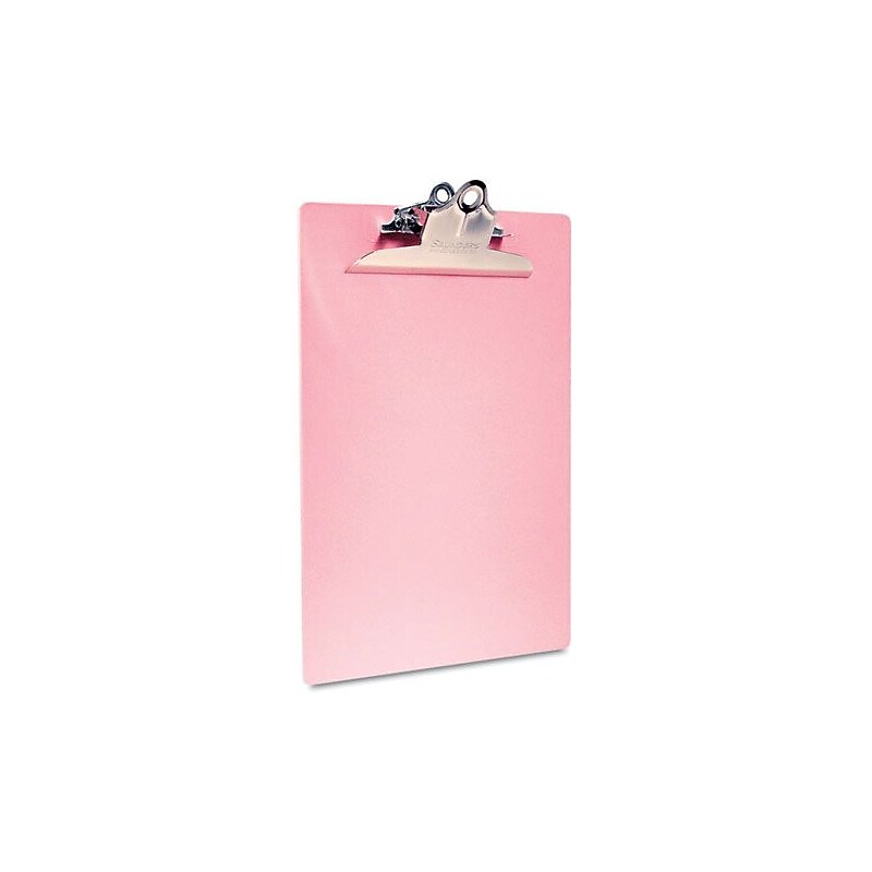 Saunders Pink Recycled Plastic Clipboard, 1" Capacity, Holds 8 1/2"W x 12"H, Pink image 1