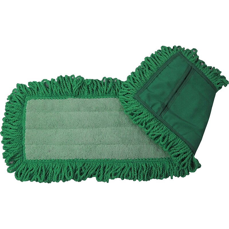 O'Dell® Microfiber Dry Dust Mop Pad, 60" x 5", Green image 1