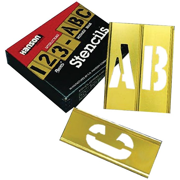 C.H. Hanson® Brass Stencil Letter & Number Sets, 2 in, 45 PC | Staples