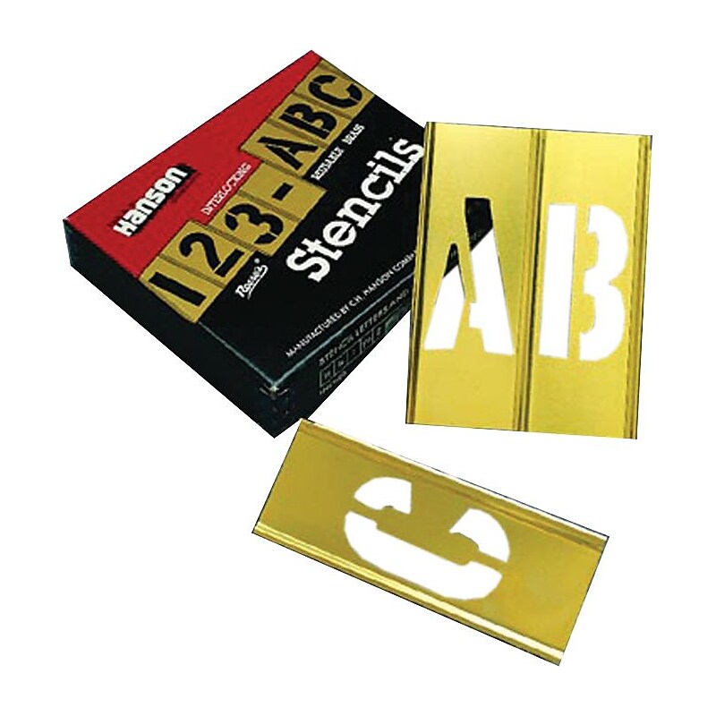 C.H. Hanson® Brass Stencil Letter & Number Sets, 2 in, 45 PC image 1