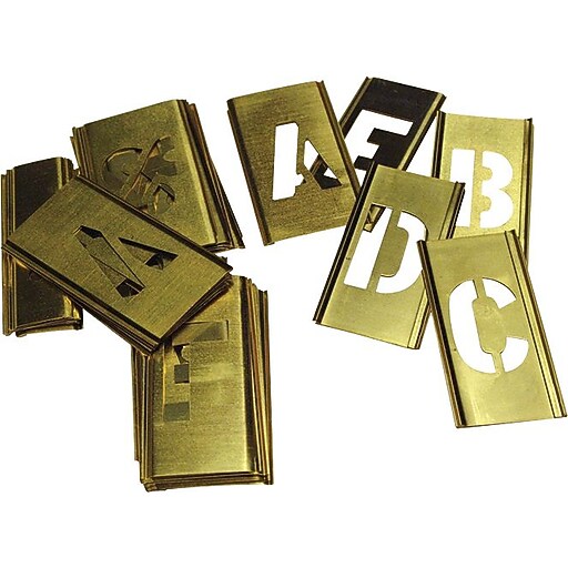 C.H. Hanson® 33 pcs Brass Single Letter Stencil Set, 3 in at Staples