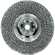 Trulock™ 8 in (OD) 3/4 in (W) Face Narrow-Face Crimped Wire Wheel Brush, 0.014 in Wire, Steel