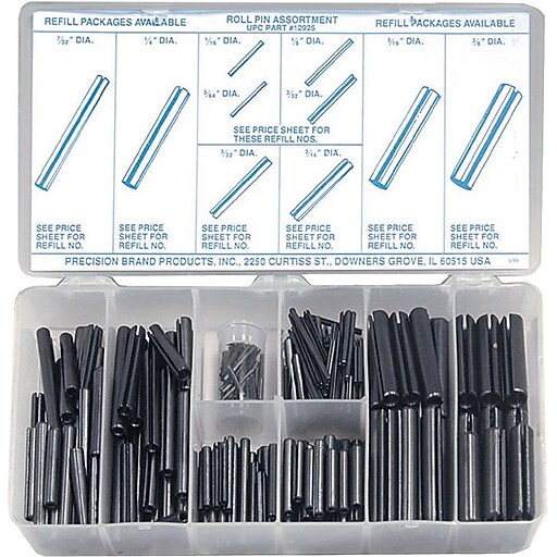 PRECISION BRAND® Spring Steel Roll Pin Assortment, 300 Pieces Staples