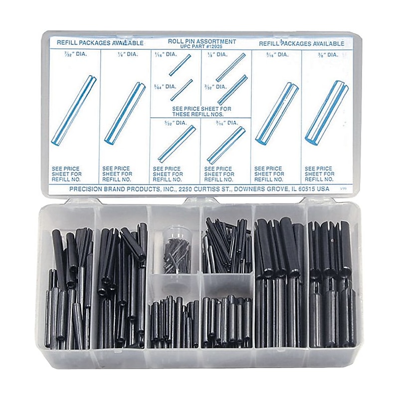 PRECISION BRAND® Spring Steel Roll Pin Assortment, 300 Pieces image 1