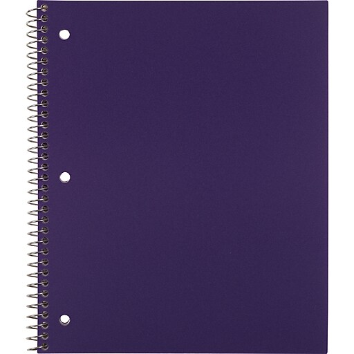 Staples Accel Durable Poly Cover Notebook, College Ruled, Purple, 81/2