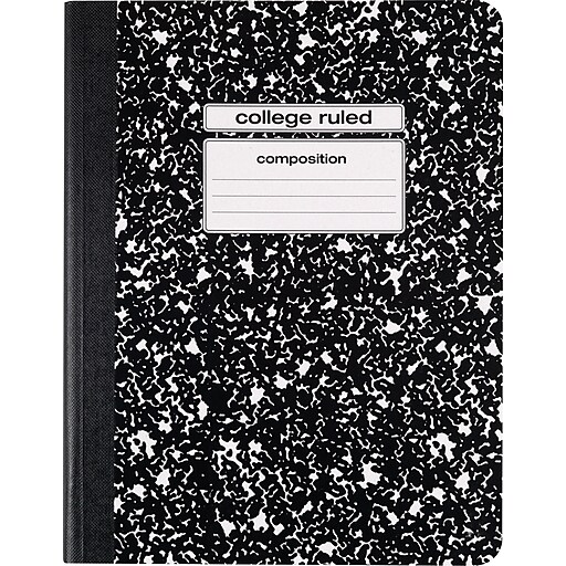 Staples® Composition Notebook, College Ruled, Black, 93/4" x 71/2