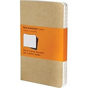 Moleskine Cahier Journal, Set of 3, Extra Large, Ruled, Kraft Brown, Soft Cover, 7-1/2" x 10"