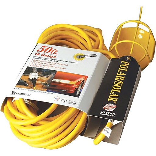 Polar/Solar® Plastic Coated Metal Guard Portable Trouble Light, 75 W