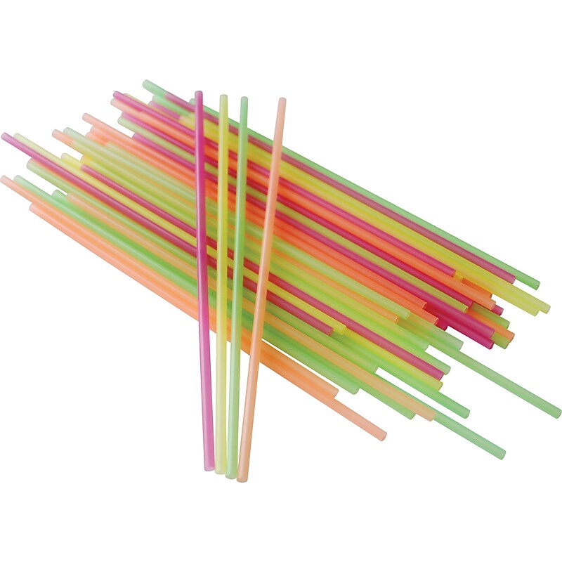 Berkley Square Plastic Beverage Stirrers, 5 1/2", Assorted Colors, 1000 per 10 Pack (1241202) image 1