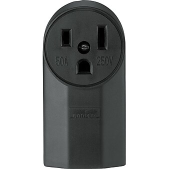 Cooper Wiring Devices Black Nylon Body Power Receptacle, 10 - 4 AWG Conductor, 250 V, 50 A