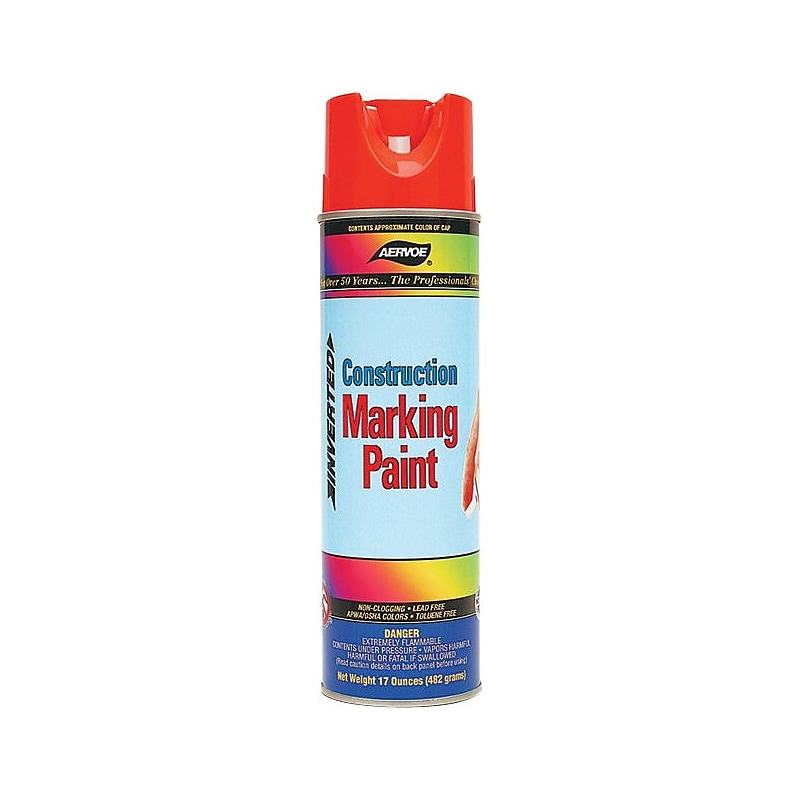 Aervoe Construction Marking Paint, Fluorescent Orange, 20 oz., 12/Carton (205-247) image 1
