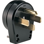 Cooper Wiring Devices Black Thermoplastic Body Male Angle Grounding Plug, 125 - 250 V, 30 - 50 A