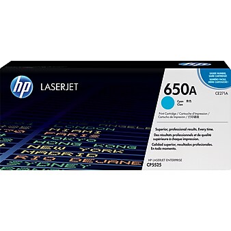 HP 650A Cyan Standard Yield Toner Cartridge (CE271A)