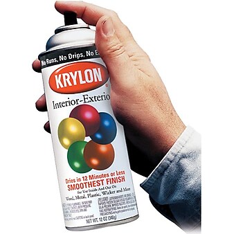 Krylon® Interior/Exterior Industrial Paint, Flat White, Aerosol, 12 oz.
