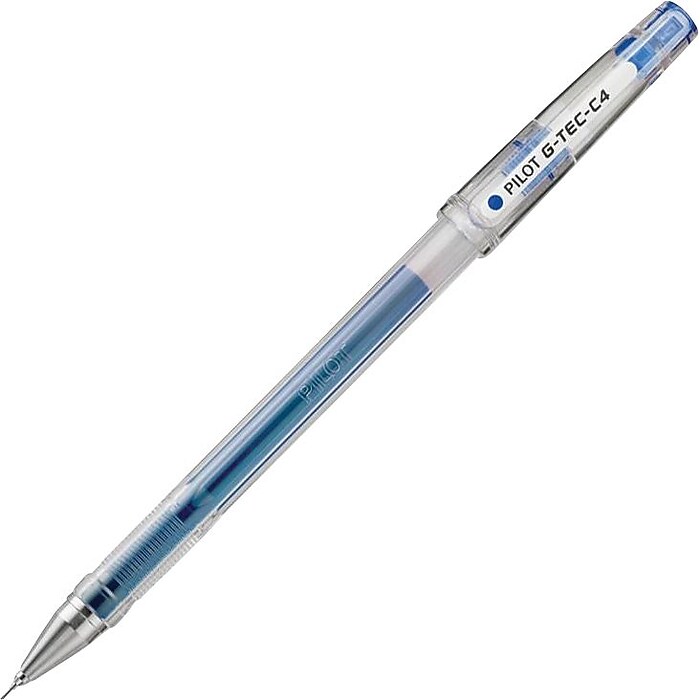 Pilot Super Grip G-4 4-kleurenbalpen, Medium, Klassieke Inktkleuren Transparant Lichaam