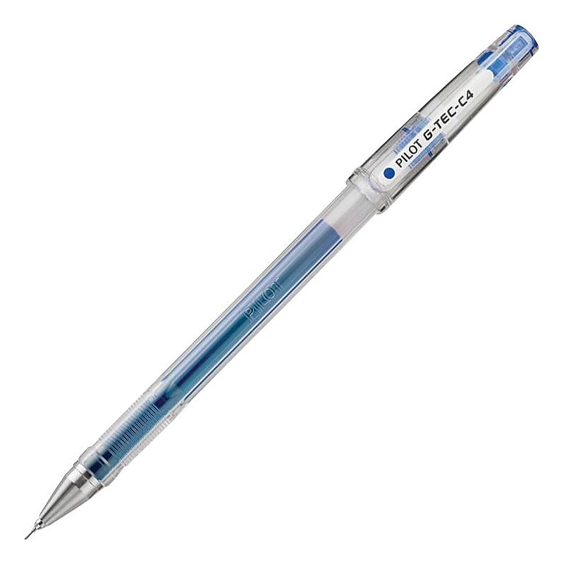 Pilot G-Tec-C Gel-Ink Rolling Ball Stick Pens, Ultra Fine Point, Blue, Dozen (35492) image 1