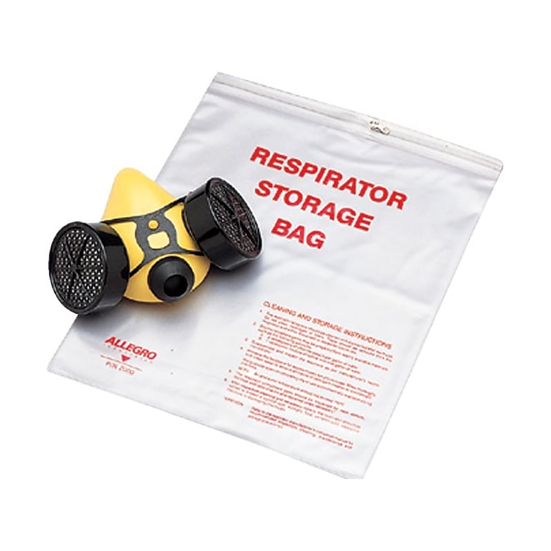 Allegro® Respirator Storage Bags with Zipper, 14" x 16" image 1