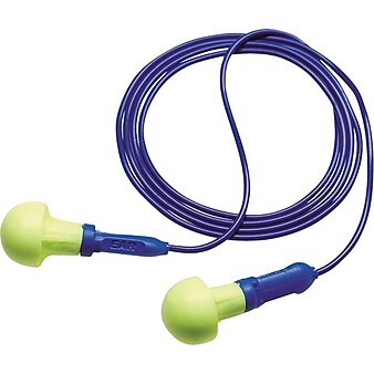 E-A-R® Push-Ins™ EARform™ Yellow Foam Corded Earplug, 28 dB, 100 Pairs/Box