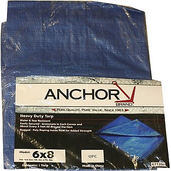 Anchor Brand Multiple Use Tarpaulin, Polyethylene, 6x8'