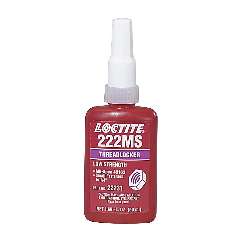 Loctite® 222MS™ Threadlocker, Low Strength/Small Screw, Purple, 50mL (442-22231) image 1